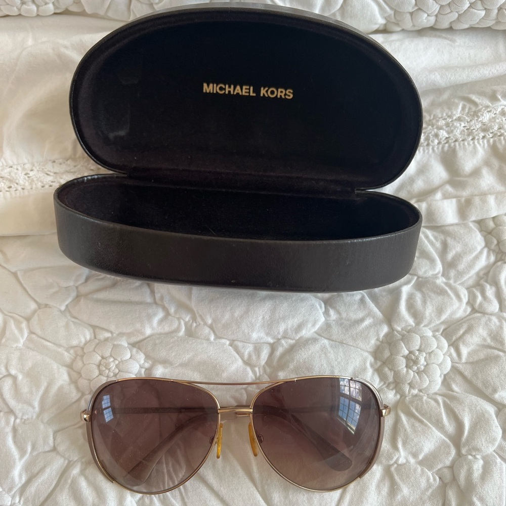 Michael Kors Brown Aviator Sunglasses